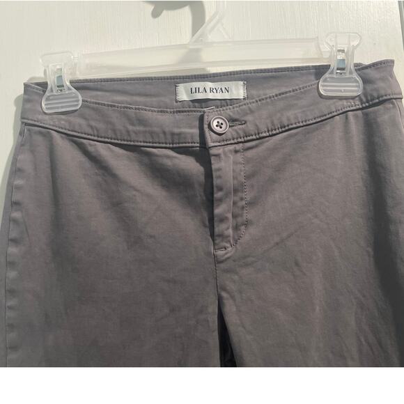 LILA RYAN Women's ZURI Tapered Mid-Rise Trousers Chinos in Steel Grey Size 0 NEW - Picture 8 of 13